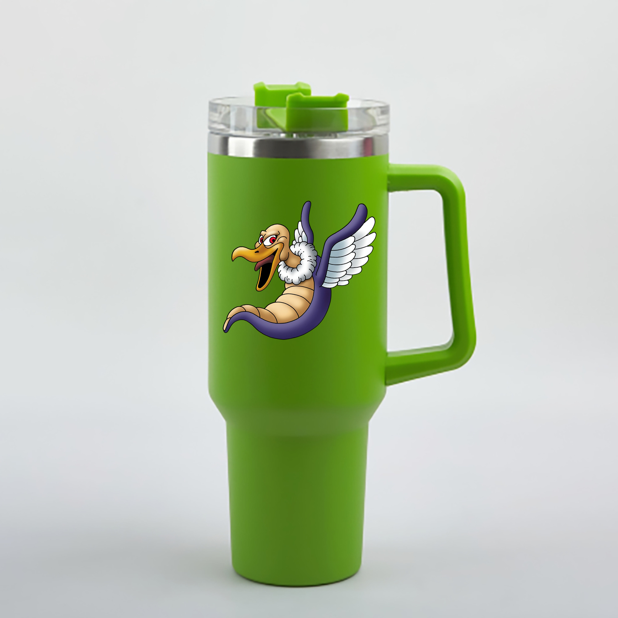 （画像用） ドラゴンクエスト Doragon Kuesuto Dragon Quest 1200mL車用タンブラー - クリスタルステッカー（プラスチックストロー付き）
